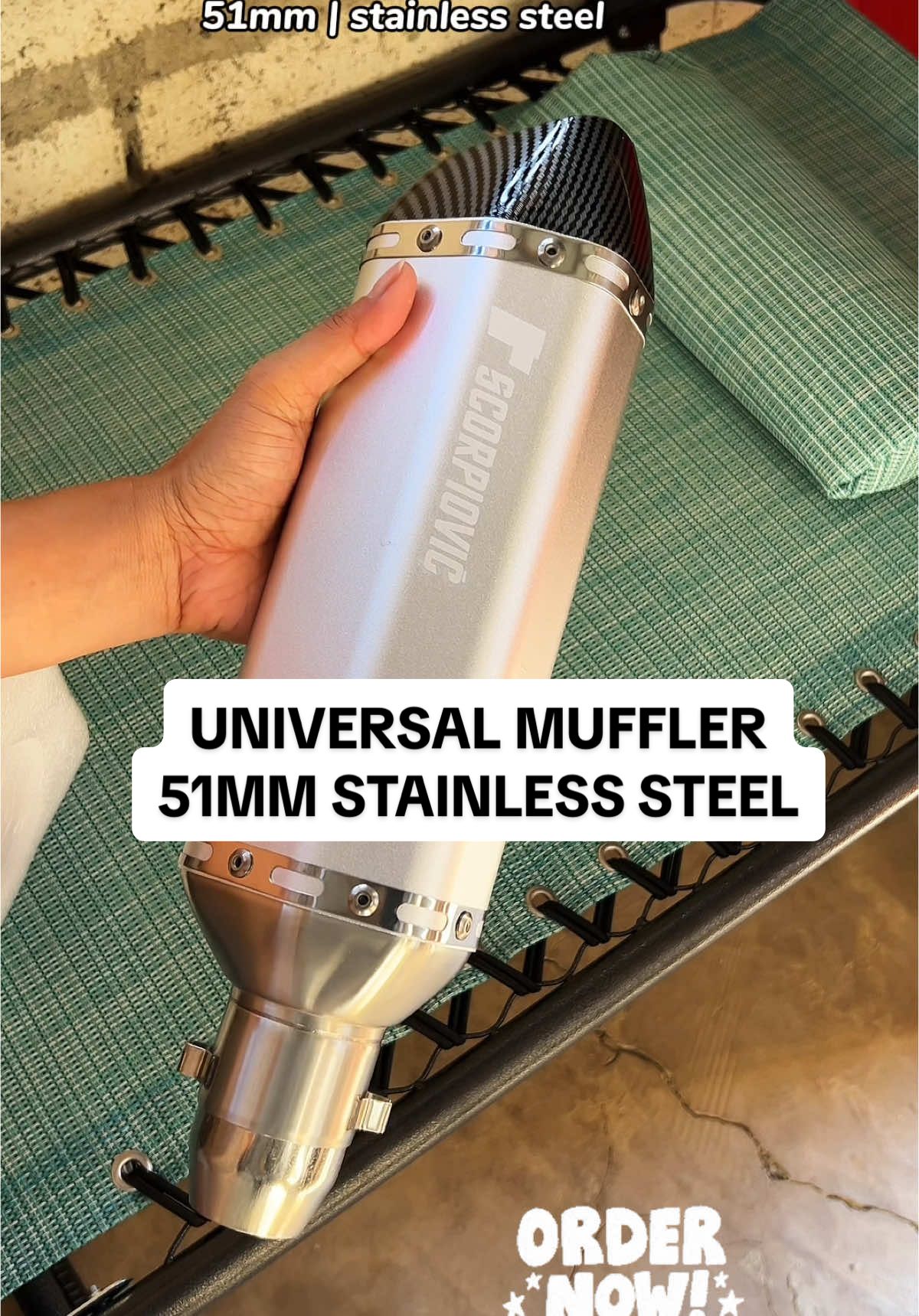 Sc universal 51mm motorcycle exhaust pipe stainless steel  #exhaustpipe #motorcycleexhaustpipe #universalmuffler #51mmexhausepipe #akrapovic_exhaust 