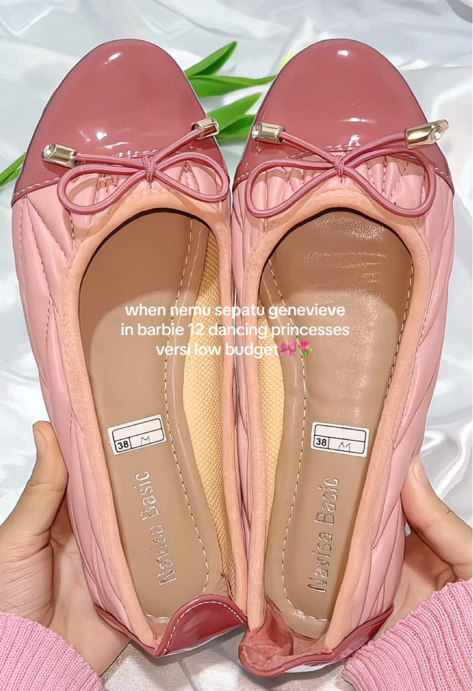 akhirnyaaa restock juga sepatu barbie iniiii, gercep co sblm warna pink abis!💗 #flatshoes #rekomendasi #sepatuwanita 