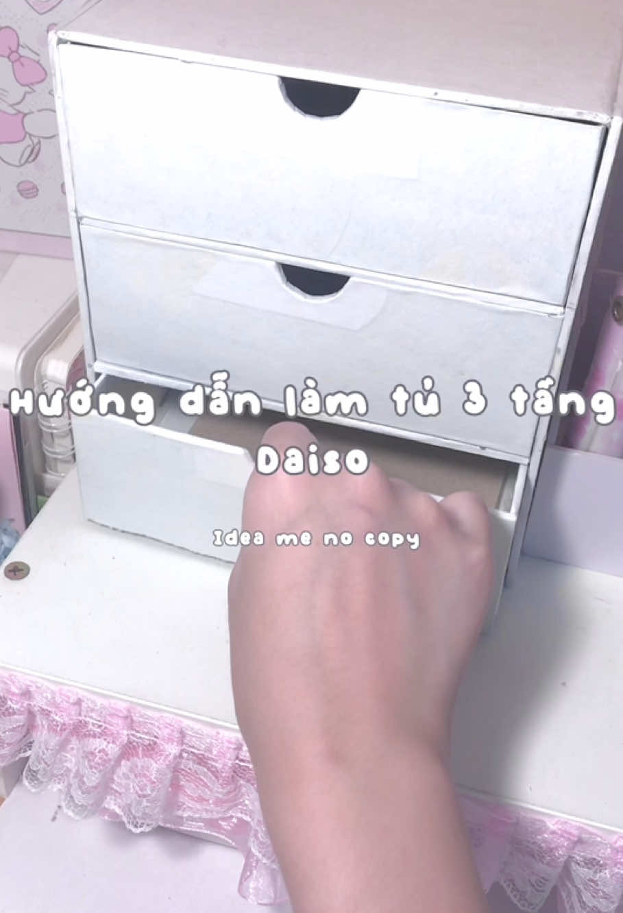 Hướng dẫn làm tủ daiso 3 tầng. Ê off lâu quá r xh  đi #banhcatranchau #xhtiktok #kpop #fyp #pass #xuhuong #DIY #banhcatranchau #xh #collectbookhandmade #daiso 