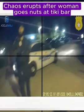 chaos erupts after woman goes nuts at tiki bar #cops #copsoftiktok 