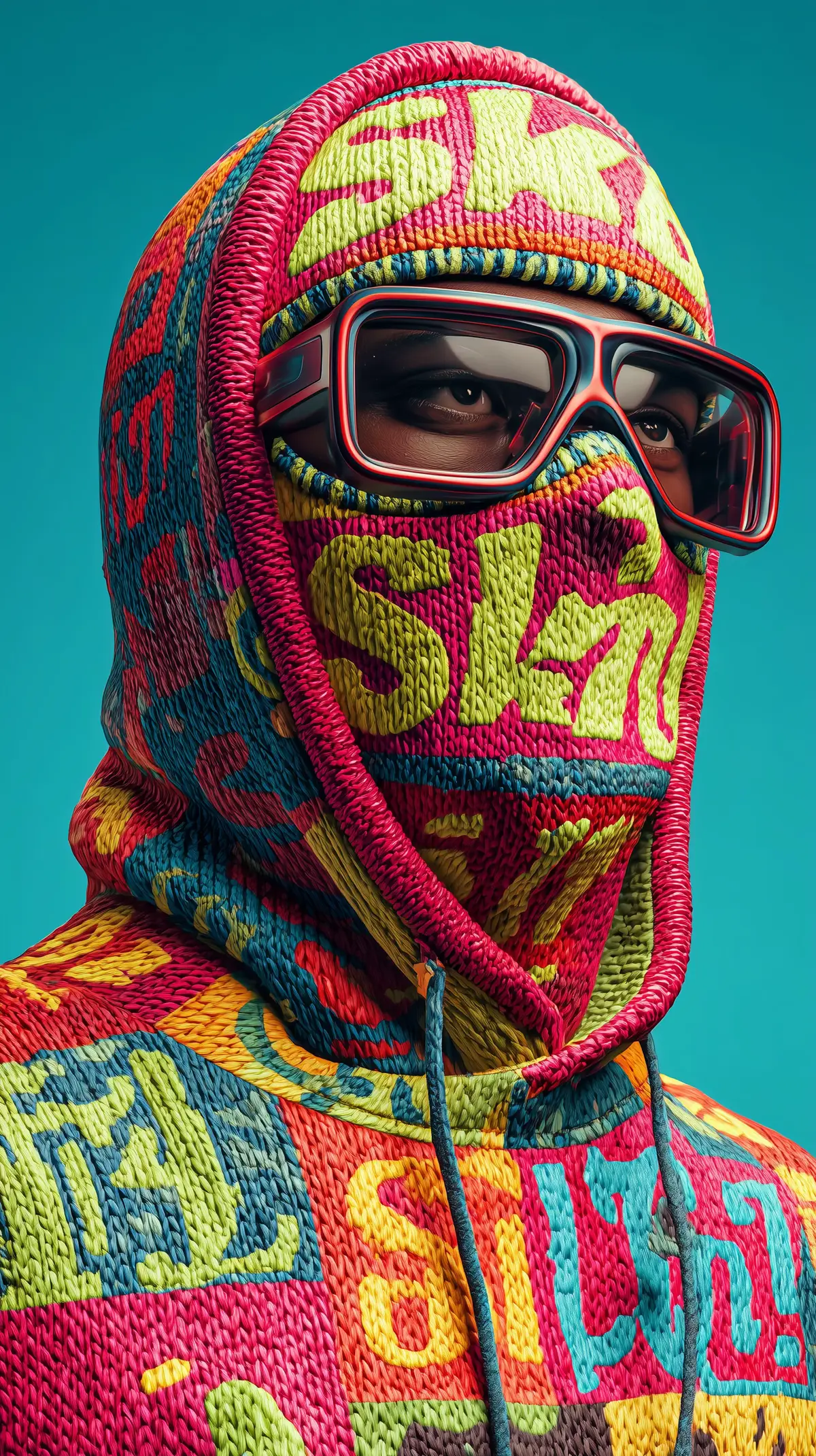 Colorful Knitted Skimask Wallpaper 4K High Resolution #wallpapers #4k #inspiration #skimask #knitted #fyp #daily 