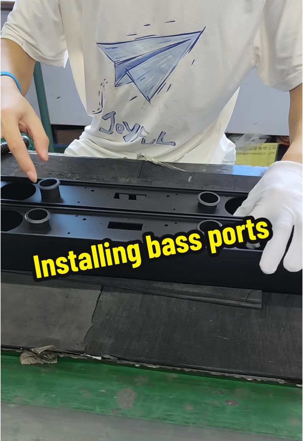 🔥🔊Installing bass ports like playing whac-a-mole🔊🔥#originalfactory #soundbarfactory #soundbar #soundbarinstallation #tvsoundbar #fyp#amsr 