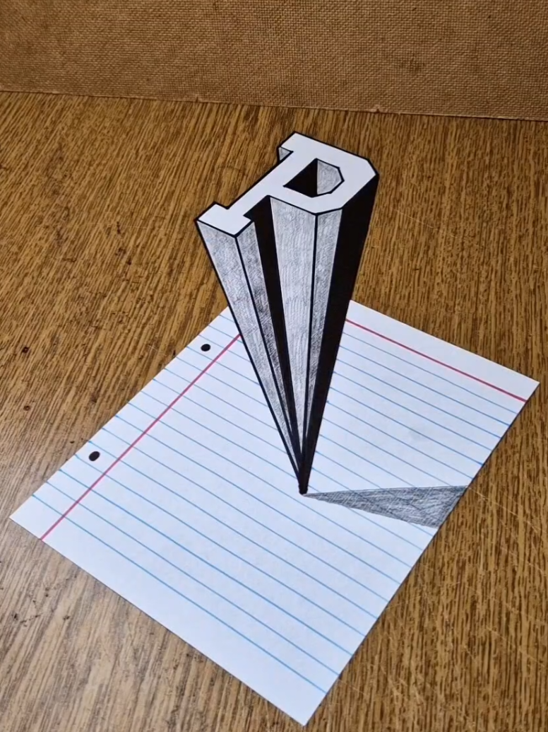 How To Draw Letter (P) Real Illusion Trick 😱 #3d #3ddrawing #art3d #artwork #3dpicture #viral #letter #foryou #amazing #dibujo #tik_tok #cool #crazy #drawingtutorial #creationdrawing #treanding 