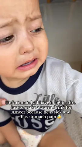 ‏Amir has been having stomach pain since last and even vomited, but I can’t light a fire during the night، Everything in our life feels so hard. I just wish this nightmare would end soon, or that we could leave Gaza and finally see the world. Please, help us. Link in bio.