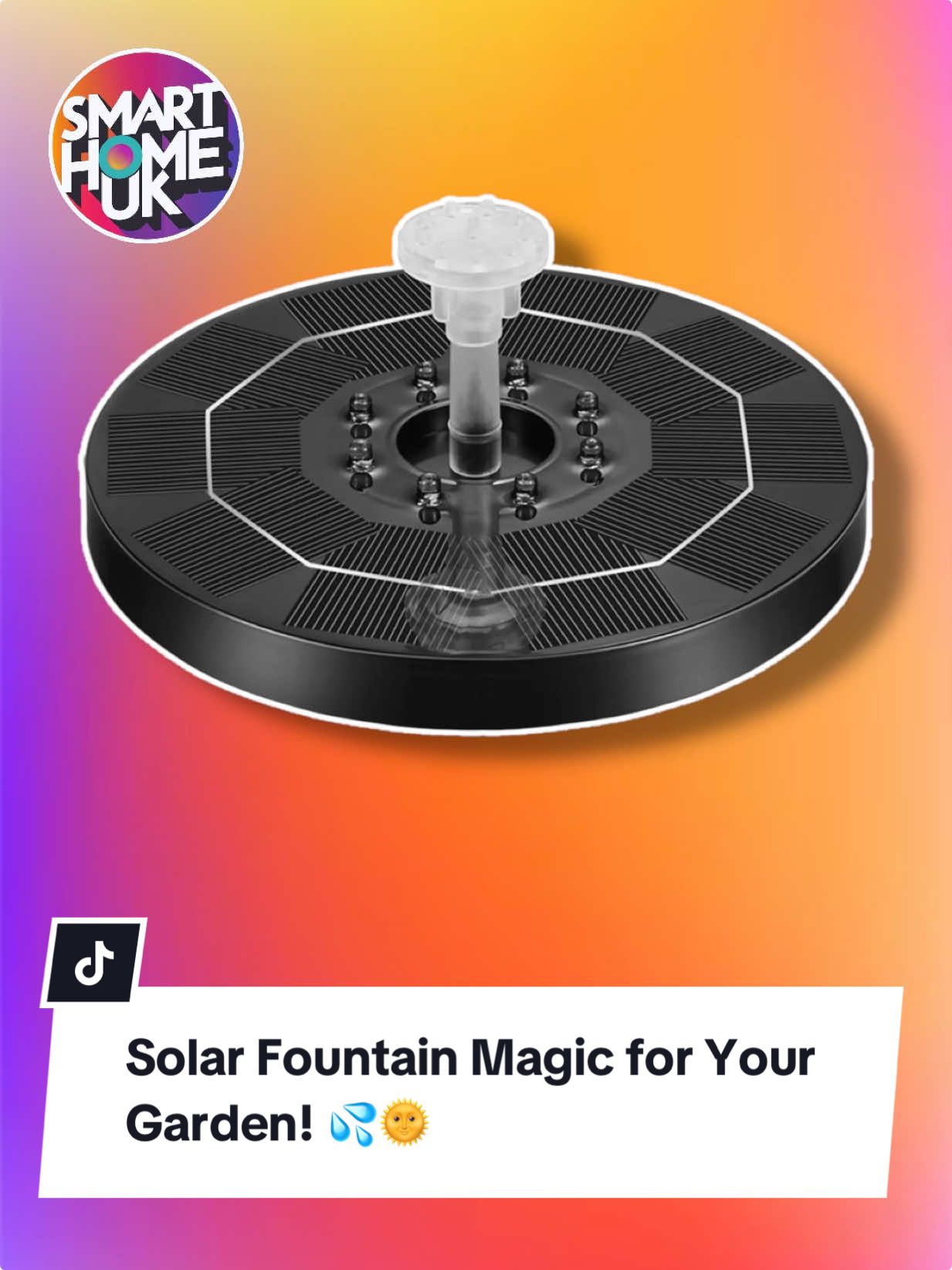 Add a splash of life to your garden with this solar-powered fountain! ☀️💧 With 7 different nozzles and built-in LED lighting, it’s perfect for ponds, bird baths, or just creating that peaceful vibe. No wires, no hassle — just place it in the sun and enjoy the show! Tap the link above my name to shop it now on TikTok! 🌿✨ #SmartHomeUK #TikTokMadeMeBuyIt #SolarFountain #GardenGlowUp #BackyardGoals #EcoFriendlyLiving #WaterFeature #PondLife #BirdBathHack #GardenDecor #TikTokFinds #MustHave2025 #SummerVibes #TikTokShopUK