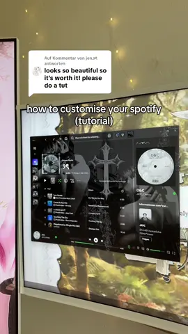 Antwort auf @jen౨ৎ a few people asked for a tutorial.. so here it is 🤍 #customspotify #spicetifytutorial #aestheticpcsetup #gamergirlypc #whitesetupgaming #leonkennedywallpaper 
