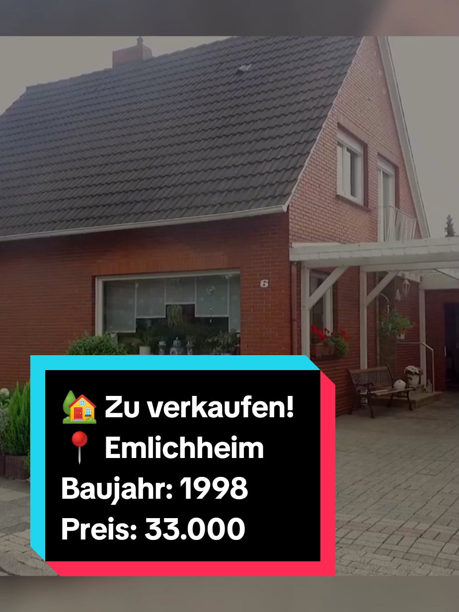 🏡 Schönes Haus zu verkaufen in Emlichheim! 📍 Lage: Emlichheim 🛏️ Zimmeranzahl: 4 Zimmer (Wohnzimmer, Schlafzimmer, Kinderzimmer, Büro/Gästezimmer) 🛠️ Baujahr: 1998 💶 Preis: 33.000 € ✨ Dieses gemütliche Einfamilienhaus bietet viel Platz für Familien oder Paare. Helle Räume, praktische Raumaufteilung, ruhige Wohnlage – perfekt zum Wohlfühlen! Sofort bezugsfertig und ideal als Eigenheim oder Investition. #HausZuVerkaufen #ImmobilienDeutschland #Emlichheim #Einfamilienhaus #Hauskauf #Immobilie2025 #Traumhaus #Klinkerhaus #RuhigeLage #Investition #HausSchnäppchen #Immobilienangebot #ImmobilienTipp #HausLiebe #MeinZuhause #HausMitGarten #HausInDeutschland #Hausverkauf #VolksbankImmobilien #Immobilienmarkt