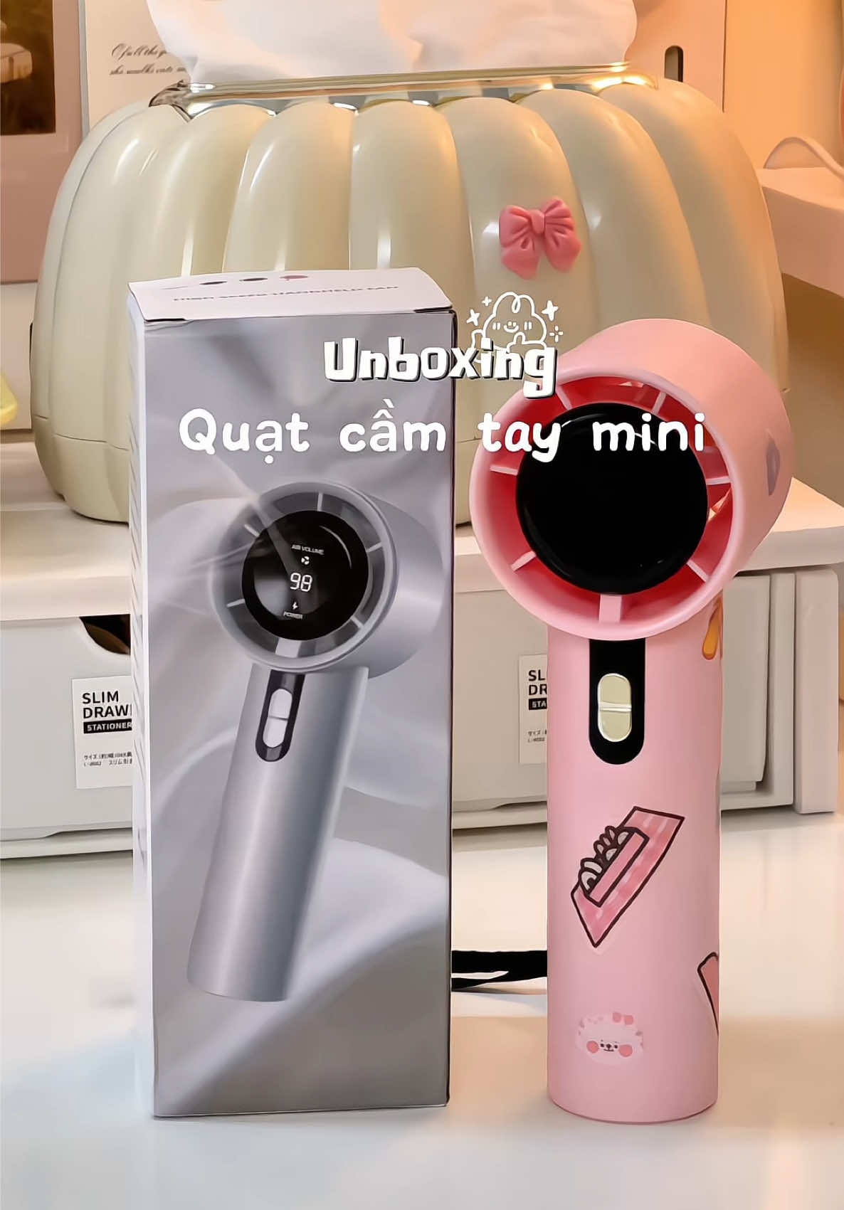Hè đến tất nhiên không thể nào thiếu em quạt cầm tay mini rồi #quatcamtay #quatcamtaymini #unboxing #gocnhocuachan #fyp #viralvideo