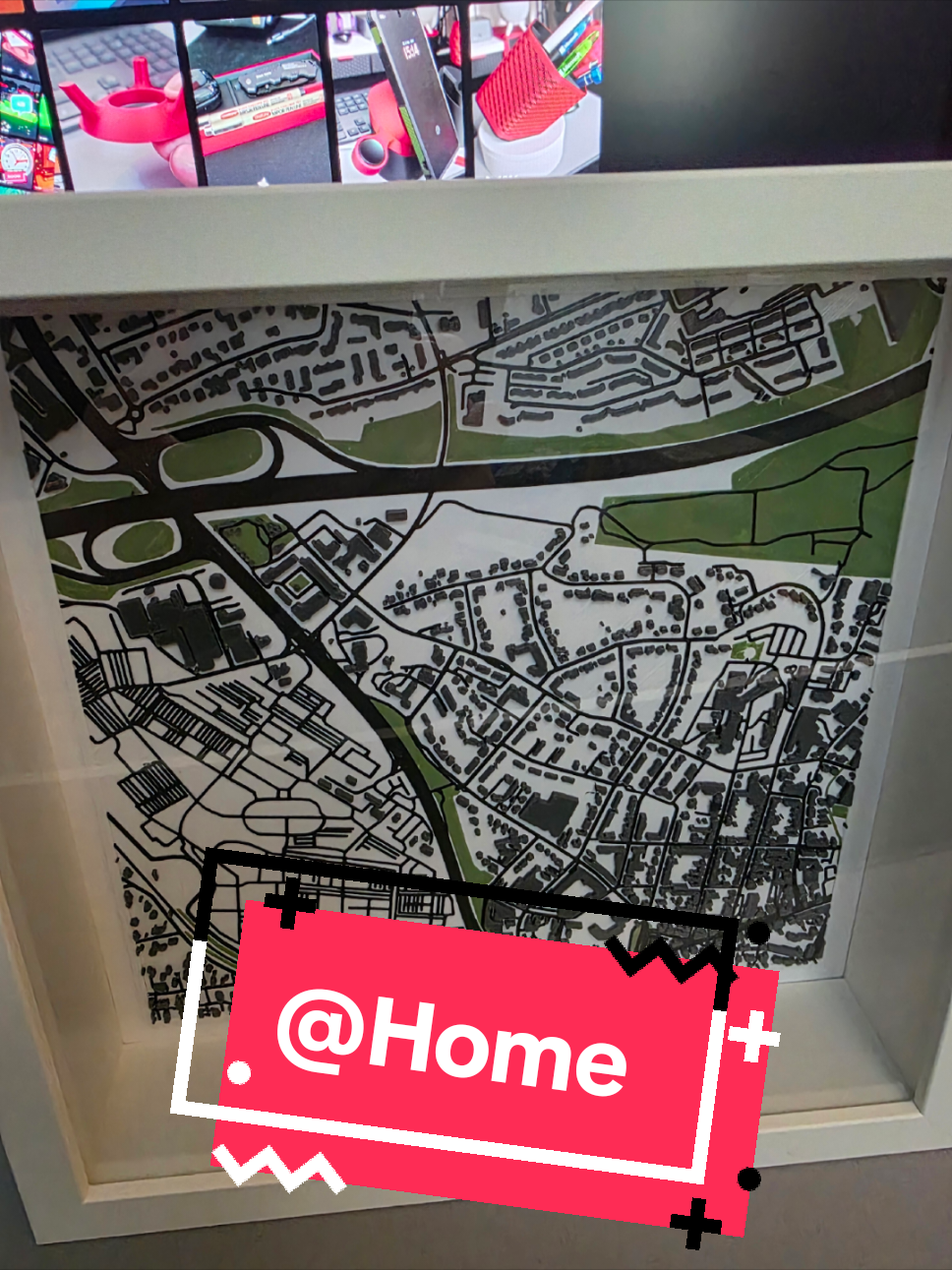 Eine detaillierte Karte deines Zuhause. Farben frei wählbar, in einem schönen Rahmen. Individuell konfigurierbar zB mit Adresse, Namen etc. #3dprinttips #makerworld #3ddruck #3dprinting #maps #karte #zuhause 