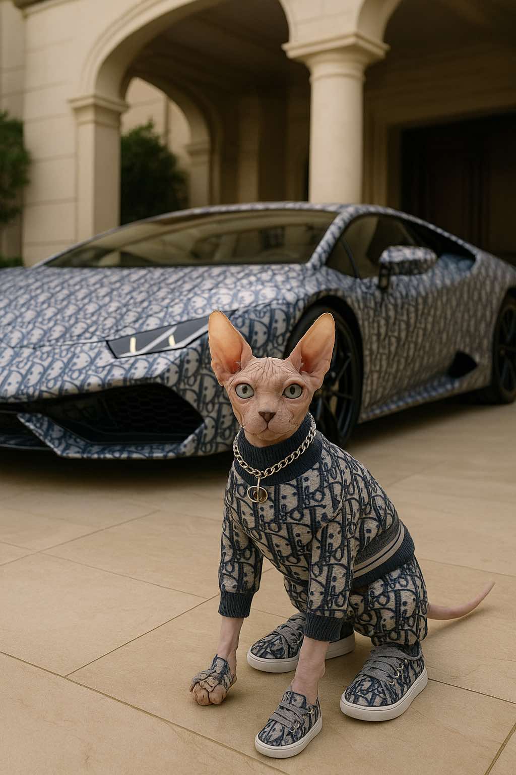 Some more chat gbt of Hank and Dior #cat #cattok #catlover #sphynxcat #sphynxoftiktok #sphynxoftiktok #fup #fmp #tattoo #dog #dogsoftiktok #dogs #guccigang🇳🇵 #dior #mansion #cool #looks #luxury #wowww #cutecat 