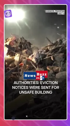 🇵🇰 BREAKING: Building Collapse in Karachi Kills 16 📍 Karachi, Pakistan  A residential building collapsed in Karachi, leaving at least 16 dead and 13 injured, with many still feared trapped. Rescue operations are ongoing amid piles of debris. Officials say the structure was previously declared unsafe and eviction notices were issued — but residents claim they never received any warnings. 🔺 Tragic scenes unfolding as families await news of their loved ones. #KarachiCollapse #PakistanNews #BuildingCollapse #Karachi #RescueOperation #UrbanSafety #DisasterAlert #NewsBuzz247 #PakistanTiktok 