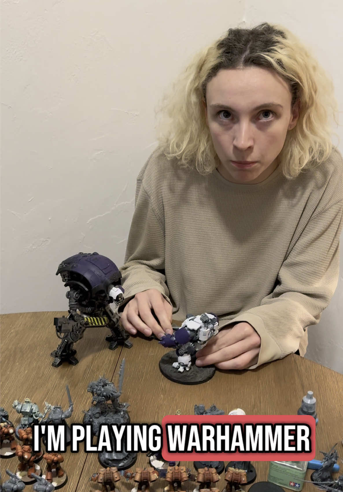 They’re not toys, they’re models.  And just because I leave them covering the entire dinner table doesn’t mean they’re fair game for tea parties.  #fyp #funny #warhammer40k #warhammer #comedy 