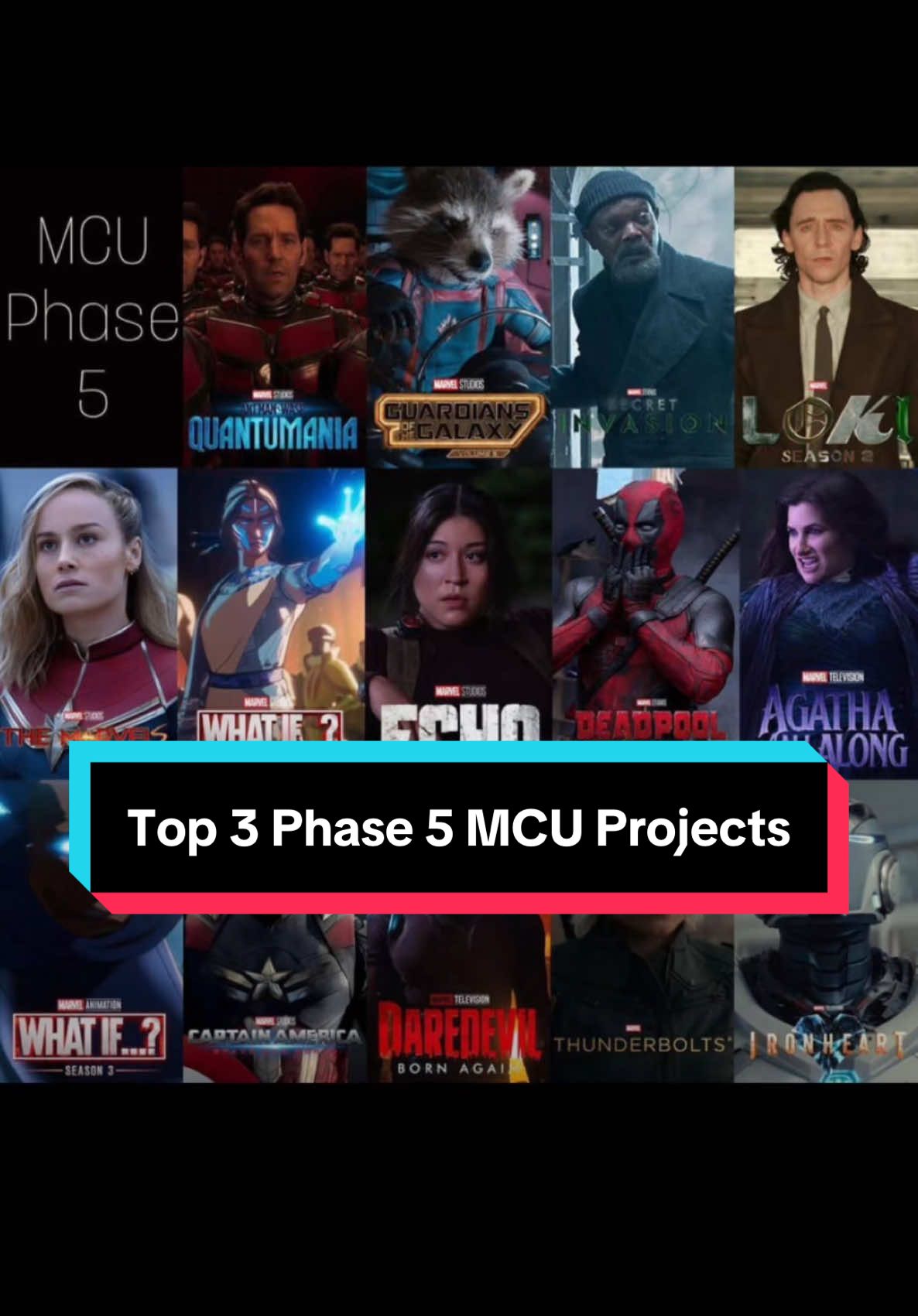 Top 3 Phase 5 MCU Projects #mcu #marvel #phase5 #romansempire #agathaallalong #thunderbolts #guardiansofthegalaxyvol3 #romansempire