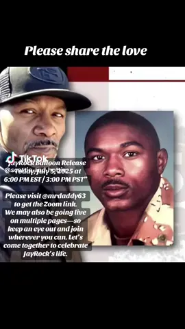 Please visit@Mr.Daddy63 to get the Zoom link. We may also be going live on multiple pages —So keep an eye out and join wherever you can. Let's come together to celebrate JayRock's life. #JayRock #balloon #release