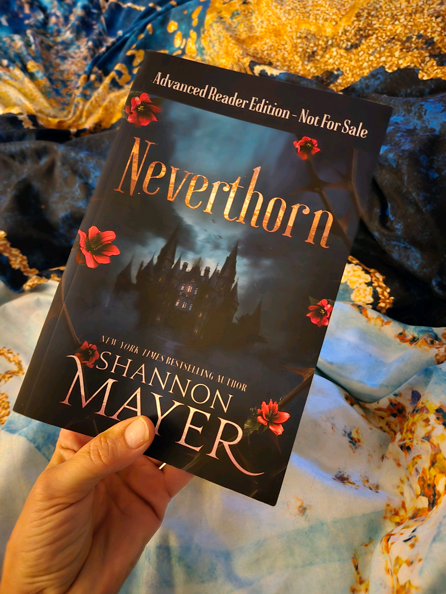 Book Mail!! I am beyond excited this has finally arrived!! I was lucky to be selected to receive one of these amazing PR packages through Crowns & Chaos from the amazing Shannon Mayer. Have you enrolled to Neverthorn? I am House Felinita and I even got my house sticker in the package!  #BookTok #bookish #bookmail #neverthornacademy #shannonmayer #crownsandchaos #prmail 