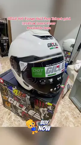 GILLE 893 Visage Half Face Helmet gold iridium inner visor #gille893visagehalffacehelmet #gillehelmetph #gille893visage #gillehalffacehelmet #halffacedualvisorhelmet #fypシ #fypage 