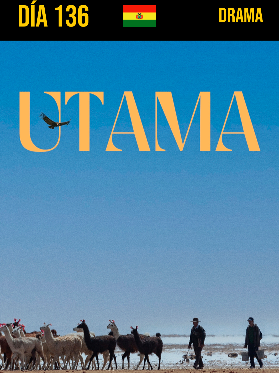 Utama (2022) – Alejandro Loayza Grisi Una joya del cine boliviano. En el altiplano seco y silencioso, una pareja de ancianos resiste el paso del tiempo, la sequía y el olvido. Utama habla de migración, identidad, tradición, y del cuerpo que envejece en silencio. Visualmente majestuosa, con actuaciones profundamente humanas. Disponible en YouTube para alquilar. #Utama #CineBoliviano #AlejandroLoayzaGrisi #Películas #CineIndependiente #Reseñas #Recomendaciones #Peliculas