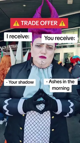 Seems like a fair trade to me. #OnePiece #OnePieceMeme #Cosplay #OnePieceCosplay #GeckoMoria #AnimeMeme #AnimeCosplay