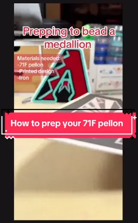 Prepping 71F pellon for the next beaded medallion 