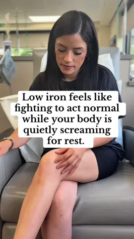 Have you ever felt like you were faking energy just to get through the day? #AnemiaAwareness #LowIronLife #AnemiaSymptoms #IronDeficiency   Low iron feels like fighting to act normal while your body is quietly screaming for rest. You smile, show up, push through—but inside, you’re drained, dizzy, foggy, and freezing.  That’s what happens when your ferritin is low and your cells can’t get the oxygen they need. It’s invisible, but it’s real.  I’m not a medical professional—just someone who lived this and needed iron infusions to finally feel like myself again.  