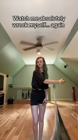 Friendly reminder poi is not all pretty and flowy, it is still a weighted ball on a string flying around my head… accidents are bound to happen #poi #poifails 