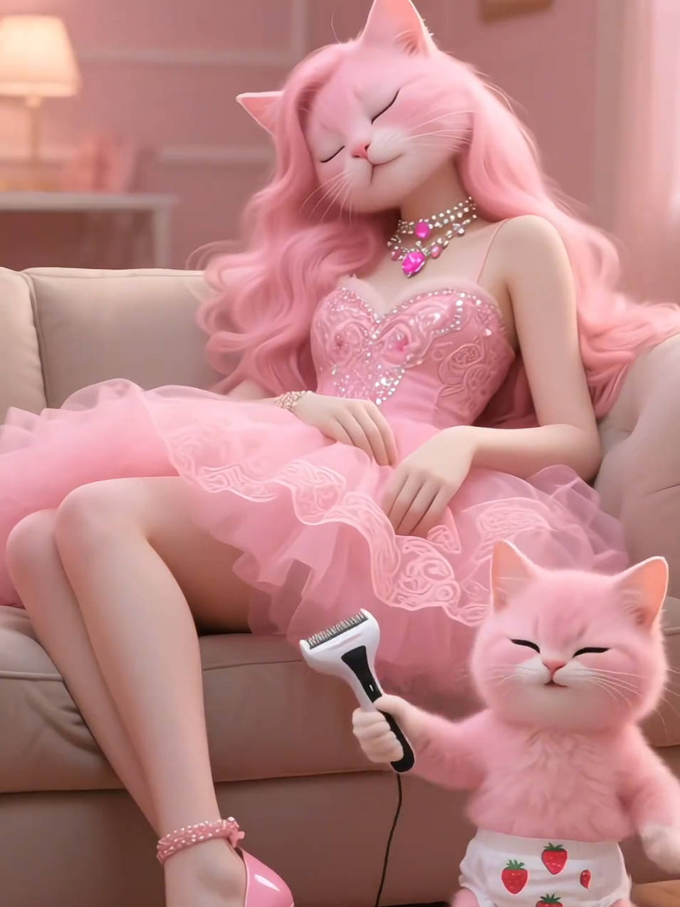 Pink Cat Baby videos #million #orangecat #views #foruyou #cartoon 