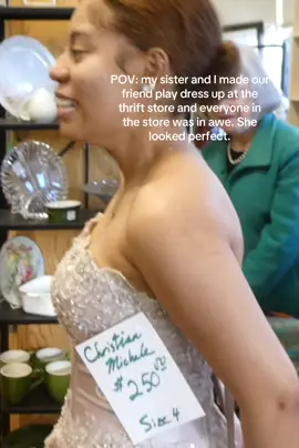 She looked divine #thrift #secondhandfashion #bride #thrifthaul #friendship #hopecore