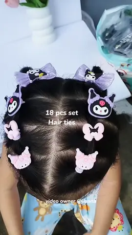 perfect for your baby girl #ties #hairties #tie #hairaccessories #sanrio #accessories #18pcs #kuromi 