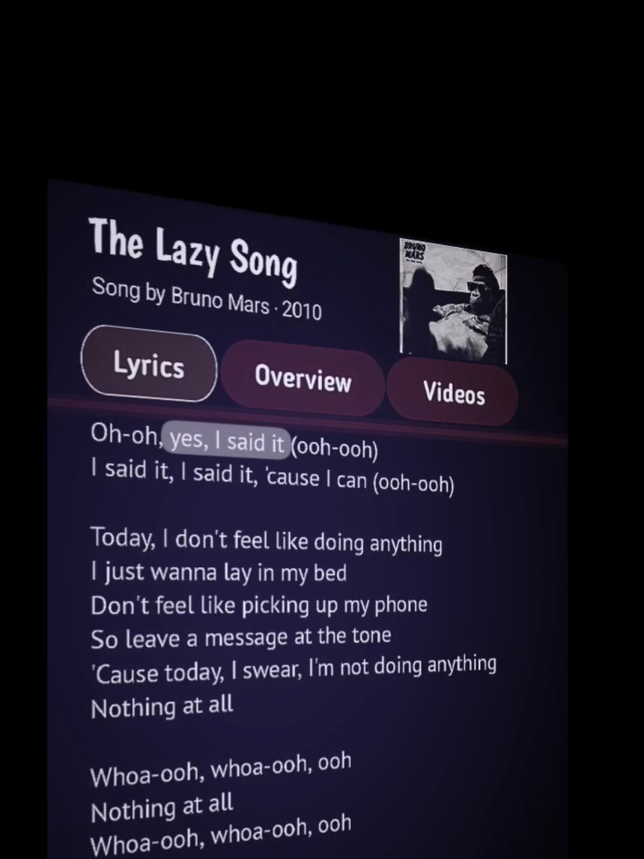 The lazy song🥰🎶  #lyrics #lyricsvideo #lyricsmusic #music #song #thelazysong #brunomars #fypforyoupage #fypforyou #lirickoss 
