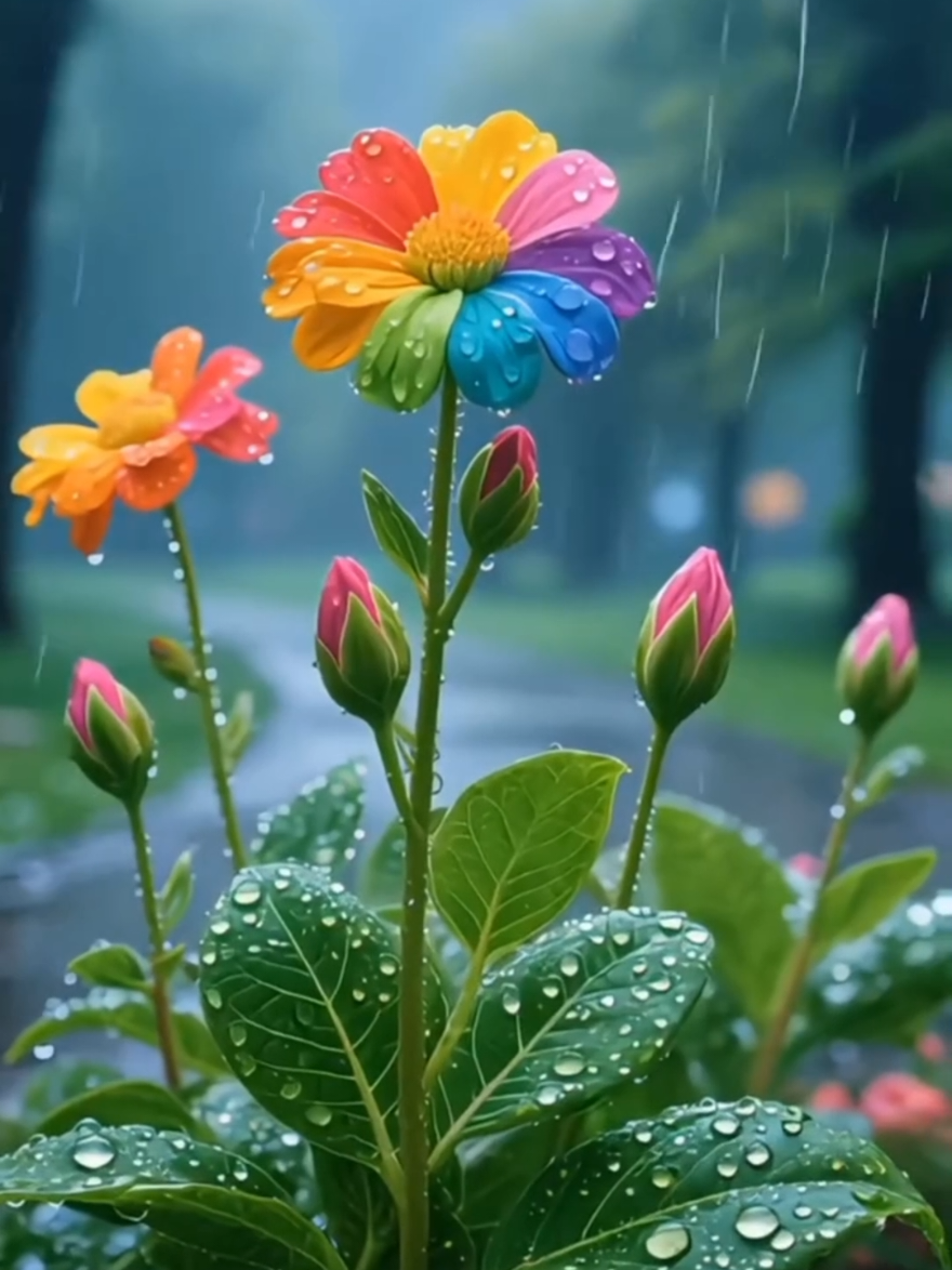 #flowers #rain #colorful #naturebeauty #naturelover #niceview #amazing #relaxing #videobackground #livewallpaper #longervideos #freetouse #usenow #trending #viral #foryoupage #foryou 