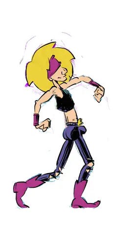 Another Walkcycle to restore Equality in the Bouncyness! #2danimation #procreate #rock #glam #metal 