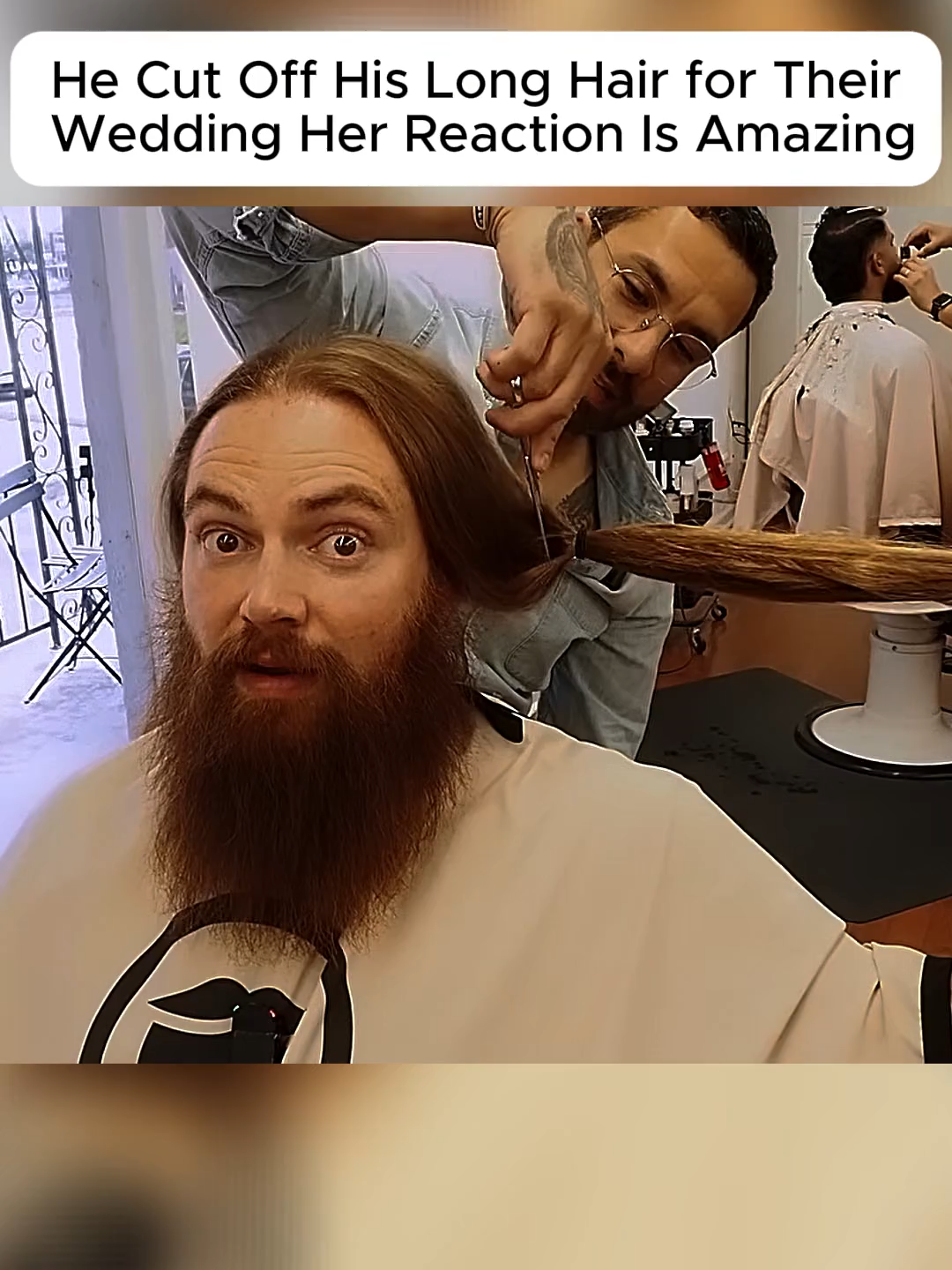 He Cut Off His Long Hair for Their Wedding Her Reaction Is Amazing#hairstyle #hair#hairtok #transformation #haircut #asmr #fyyyyyyyyyyyyyyyy