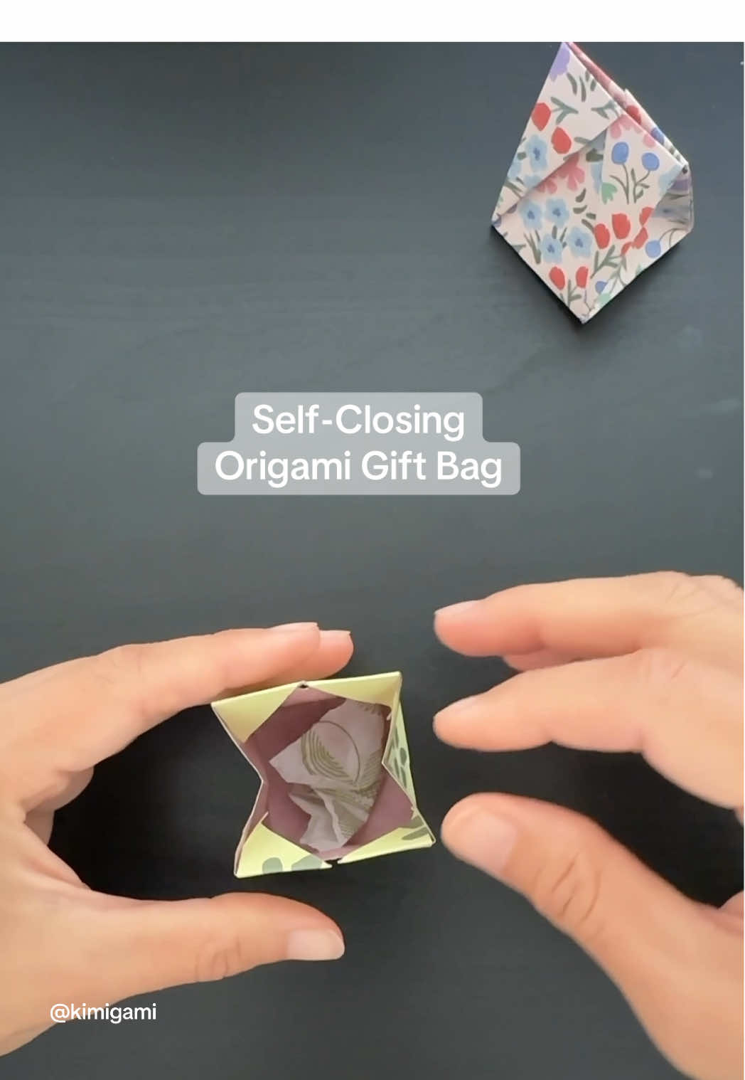 How to fold this cute, simple and easy self-closing origami gift bag for jewellery 💍✨ #origam #giftbag #折り紙 #giftwrappingideas #origamigiftbag #kimigami 