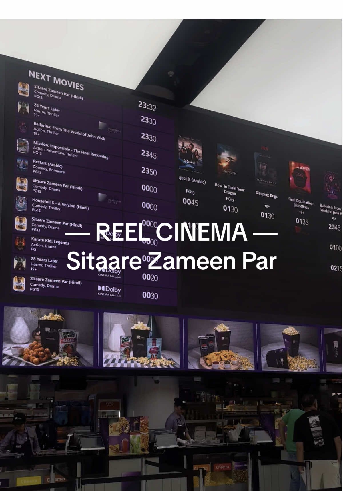 Reel cinema Dubai mall 📍 Movie ratings 8/10 👌🏻 #reel #reels #reelcinema #dubai #dubai🇦🇪 #dubaimall #movie #bollywood #aamirkhan #popcorn #dubaicinema #luxury #sitaarezameenpar 