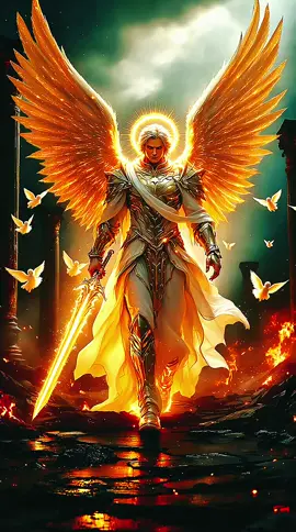 He descends in radiant fury. 🔥⚔️ The Golden Archangel walks through fire—his sword blazing, his wings divine. Light meets judgment.  This 4K live wallpaper will enlighten your screen ⚔️🔥 #creatorsearchinsights #livewallpaper #livewallpapers #4klivewallpaper #archangel #devine #fury #celestial #power #christianity #aiart #fantasyart #visualart #public #fyp #fyi 