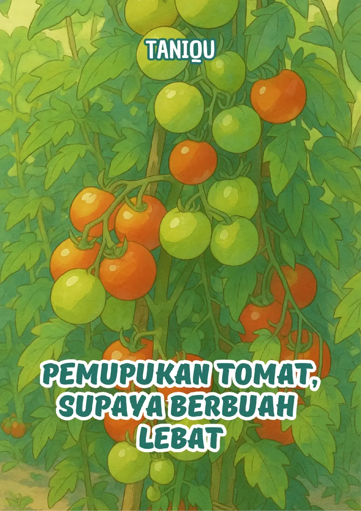 Pemupukan tomat supaya berbuah lebat harus menyesuaikan dengan fase pertumbuhan tanaman, jenis tanah, dan kebutuhan unsur hara utama. Berikut panduan praktisnya: 🌱 Tahap 1: Pemupukan Dasar (sebelum tanam) Tujuan: Menyuburkan tanah dan menyiapkan fondasi hara. Pupuk yang digunakan: Kompos/pupuk kandang: 2–5 kg per lubang tanam Dolomit/kaptan (jika tanah asam): 1 ton/ha atau 100–200 g per m² SP-36/TSP: 2–3 sendok makan per lubang KCL: 1–2 sendok makan per lubang 🌿 Tahap 2: Fase Vegetatif (umur 1–3 minggu setelah tanam) Tujuan: Meningkatkan pertumbuhan daun dan akar. Pupuk yang digunakan: Ultradap: 1–2 gram per tanaman NPK 16-16-16: 5–10 gram per tanaman ZPT akar (jika perlu): seminggu sekali 📌 Cara aplikasi: dikocor atau ditabur melingkar 5 cm dari pangkal batang 🌼 Tahap 3: Fase Generatif (menjelang berbunga & berbuah, umur 3–8 minggu) Tujuan: Merangsang pembungaan dan pembuahan. Pupuk yang digunakan: NPK tinggi K (misal 13-13-21 atau 15-15-30): 5–10 gram per tanaman seminggu sekali MKP (Mono Kalium Phospat): 2–5 gram/liter air, semprot seminggu sekali KNO3 putih: 2–5 gram/liter air Boron & Kalsium: semprot atau kocor untuk mencegah busuk ujung buah 🍅 Tips tambahan supaya buah tomat lebat & sehat: Pangkas tunas liar secara rutin agar energi fokus ke buah Jaga kelembapan tanah tapi hindari becek Sinar matahari minimal 6 jam/hari Semprot pestisida nabati untuk mencegah hama di fase bunga-buah Rotasi pupuk cair & padat supaya hara seimbang