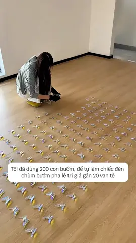 Cô gái tự làm đèn chùm pha lê siêu đẹp #decor #DIY #kheotayhaylam #sangtao #gocsangtao #fyp #xh #viral #trending #thinhhanh #homedecor #roomdecor 
