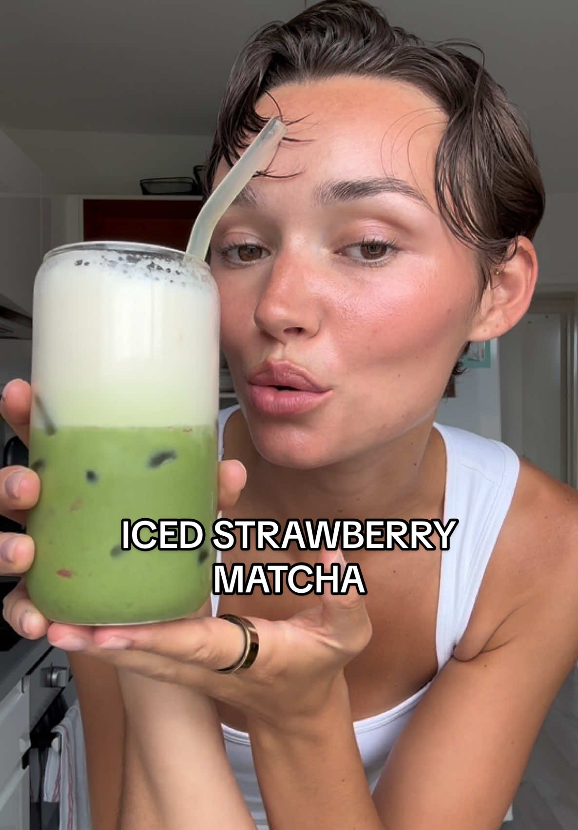 Yum 🍵🍓 #matcha #strawberrymatcha #athomematcha #Recipe #ceremonialmatcha #london #uk 