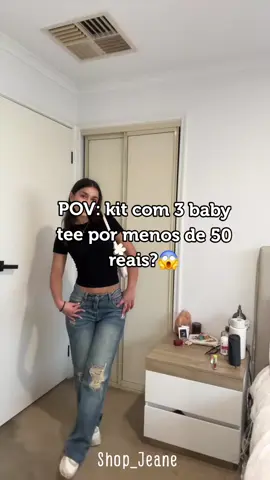 KIT 03 Baby Tee Feminina - Blusa Slim Fit Manga Curta #modafeminina #dicasdemoda #babytee #tiktokshop 
