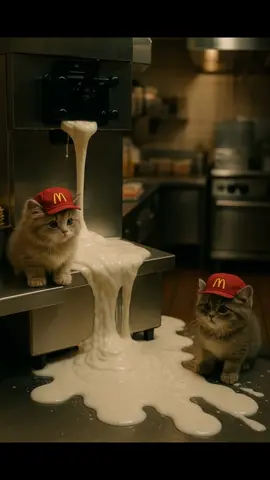 Will they ever be able to fix it? #McDonalds #cats #cattok #viralvideo #funnyvideo #ai #kittens #cattiktok