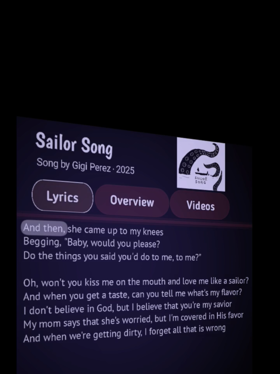 Sailor song🥰🎶  #lyrics #lyricsmusic #lyricsvideo #song #music #saylor #gigiperez #fypforyoupage #fypforyou #lirickoss 