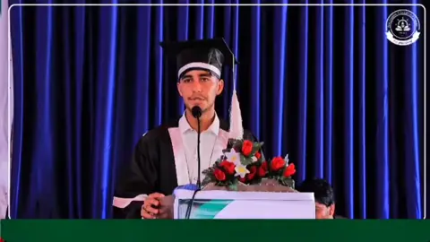 A student speech during convocstion.