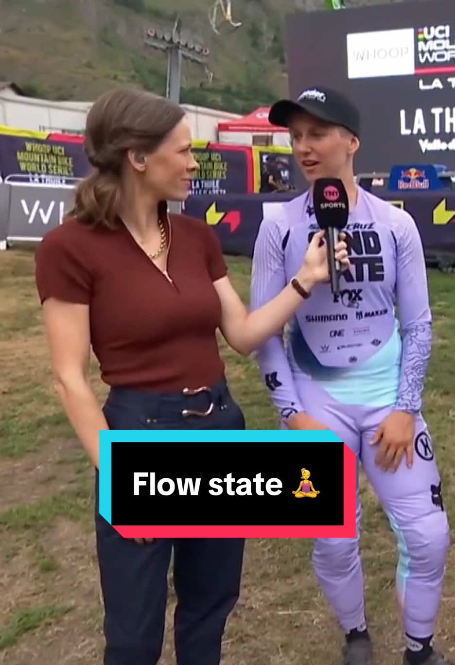 Flow state 🧘‍♀️ Nina Hoffmann shares what it felt like to win the Women’s Elite Downhill in La Thuile! 🔥