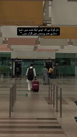 دل کرتا ہے کہ اپنی ایک ضد میں، تنہا ساری عمر پردیس میں گزار دوں۔