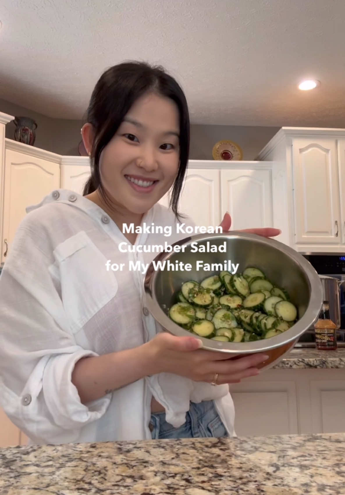 Making Korean cucumber salad for my in laws! LOL at my MIL’s comment #koreanfood #cucumbersalad #koreancucumbersalad #cookwithme #EasyRecipes #koreanamerican 