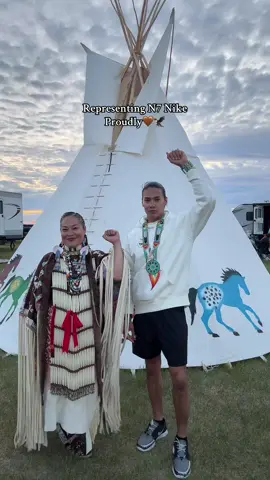 Representing @Nike proudly🦅  Thank you again N7 for including me in the new collection means more than words can explain.🤎 #fyp #indigenous #nativetiktok #sobertiktok #powwow #swanlake #manitoba 
