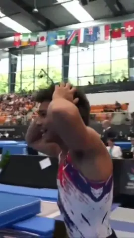 🚨 WORLD RECORD!  Rubén Padilla 🇺🇸 just made history at the Coimbra World Cup by setting a new world record for difficulty on the double mini trampoline. 🥇🔥  Padilla achieved a difficulty score of 13.9 points.  The highest ever recorded in the discipline! 🥇🌍