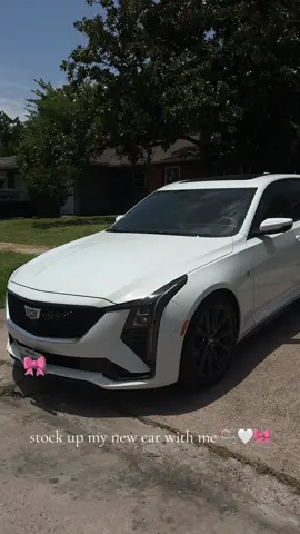 accessorize my new car with me 🤍         #cadillac #ct5sport #ct5 #newcar #houston #houstontx #htx 