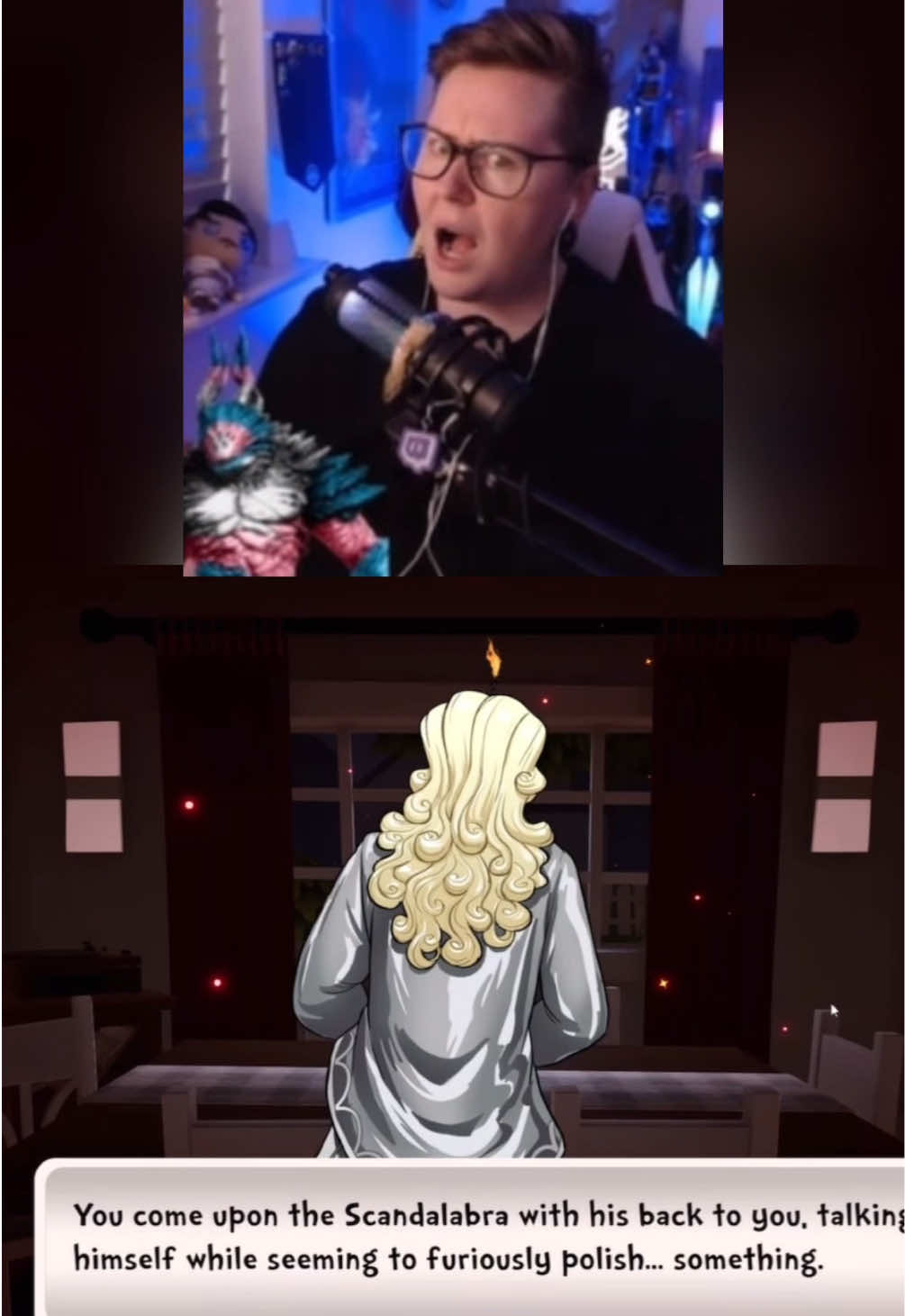 I wasn’t expecting this!! 🕯️😂 #dateeverything #dateeverythinggame #scandalabra #raychase #twitchstreamer #twitchclips #twitchmoments #datinggame #datingsim #voiceactor #team17 @Date Everything @Team17 