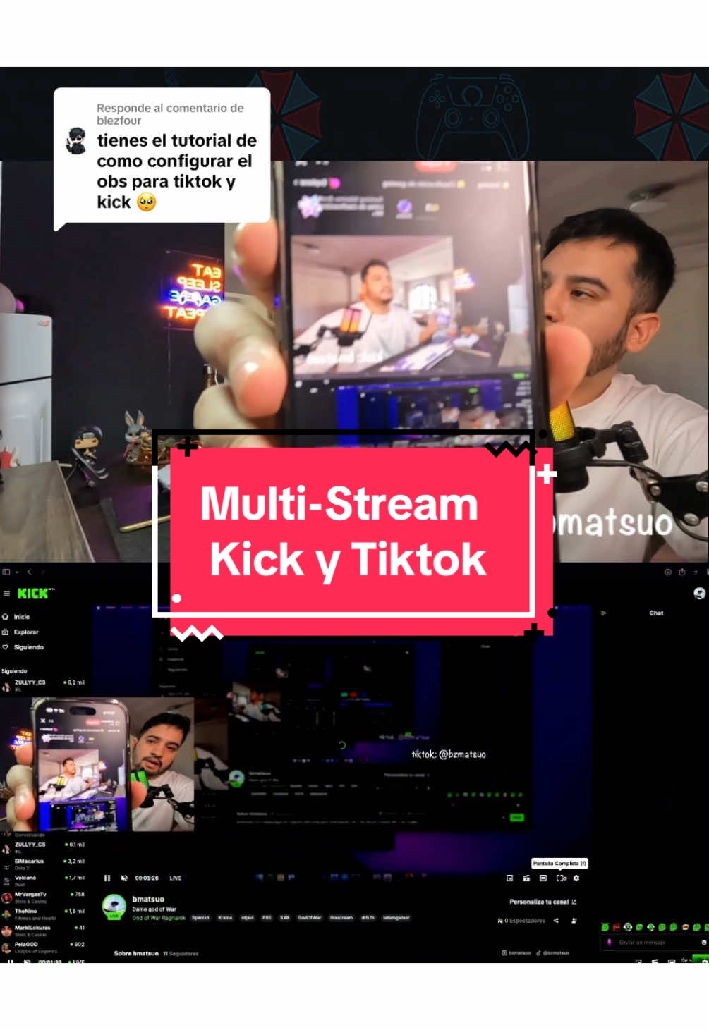 Respuesta a @blezfour  ¿Cómo hacer Multi-Stream? (Kick, TikTok, OBS) Hola soy Matsuo, acá te muestro cómo logré hacer multi-stream desde OBS mediante Restream hacia mis canales de Kick y TikTok  #tiktoklive #kick #obs #creatorsearchinsight #streamer #streamtutorial 